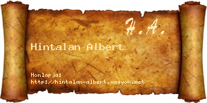 Hintalan Albert névjegykártya