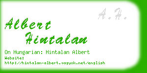 albert hintalan business card